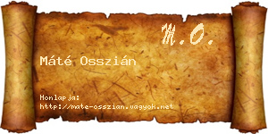 Máté Osszián névjegykártya